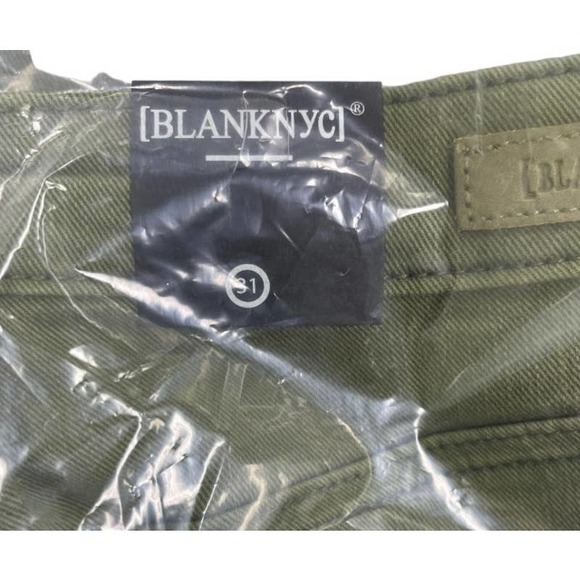 BLANK NYC The Delancey Denim Wide Leg Pants Going Green Size 31 70s Bohemian - Picture 7 of 9